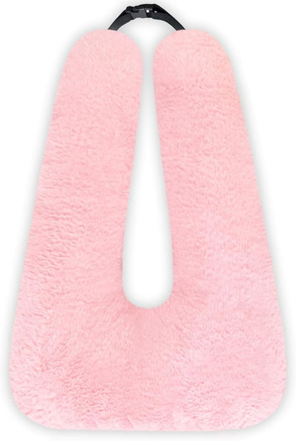 Swemos Travel Pillow, Car Pillow for Kids & Adults - Ergonomic Travel Pillows Sleeping Aid for Neck & Body Support, Car Travel Essentials Pillow on Road Trips-Pink