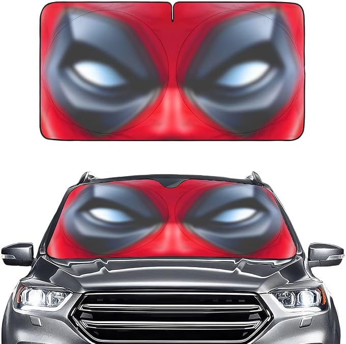 GENANY Funny Red Eyes Movie Windshield Sun Shade for Car SUV Truck (55x29 Inches), Automobile Sunshade, Protector Blocks UV, Car Decor