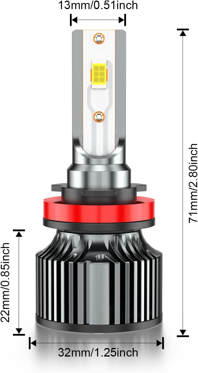 Compatible for Dodge Grand Caravan High Low Beams 2011 2012 2013 2014 2015 2016 2017 2018 2019 2020, 6500K White Powersports Light Bulbs, Plug and Play, for Off-Road Use, or Fog Lights, Pack of 4