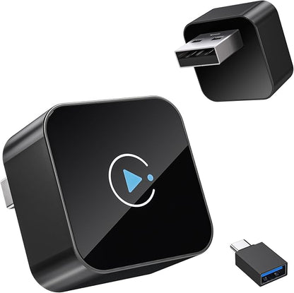 2026 Upgraded Wireless CarPlay Dongle, Mini Plug & Play USB Device for Apple CarPlay & Android Auto, Wired to Wireless, Stable No-Latency Connection, Compatible with iOS 10+ & Android 11+