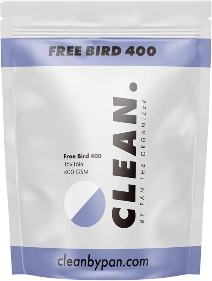 Clean Free Bird 400 GSM Microfiber Towel 5-Pack – Edgeless Dual-Pile Microfiber Detailing Cloths for Car, Truck, Garage, and Home – Ultra-Soft, Lint-Free, Streak-Free Cleaning – 16” x 16”
