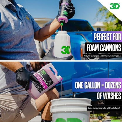 3D Wash N Wax Car Wash Soap - pH Balanced, Easy Rinse, Scratch Free Soap with Wax Protection - 16oz.