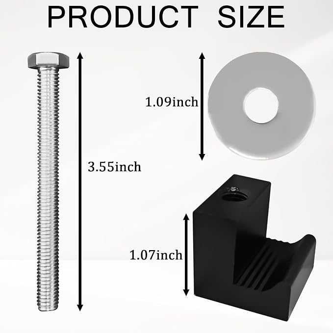 4PCS Truck Tool Box Mounting Kit, J Hook Truck Crossover Tool Boxes for Bed of Truck Aluminum Pickup Toolbox Rail Mounting Kit for Fix Tool Boxes Tie Downs Comes with Fastening Nuts(Black)