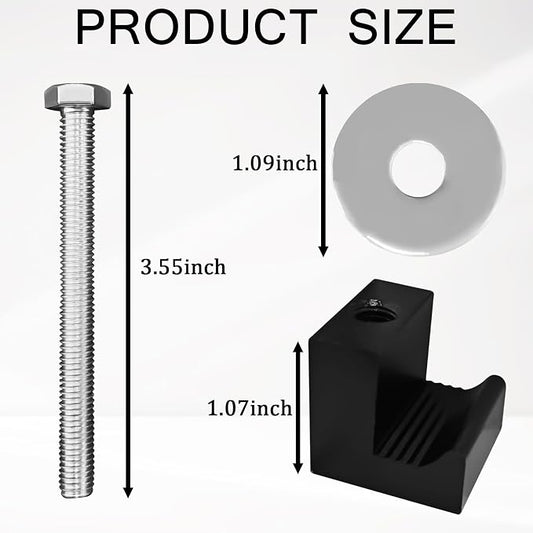 4PCS Truck Tool Box Mounting Kit, J Hook Truck Crossover Tool Boxes for Bed of Truck Aluminum Pickup Toolbox Rail Mounting Kit for Fix Tool Boxes Tie Downs Comes with Fastening Nuts(Black)