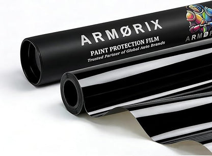 Rockrose Ultra Gloss TPU Black PPF Film for Car Paint Protection 30 in x 50FT Self-Healing, UV Protection, Scratch & Stain Resistant, Hydrophobic, Wet Installation, Strong Adhesive, 7.5 mil Thickness