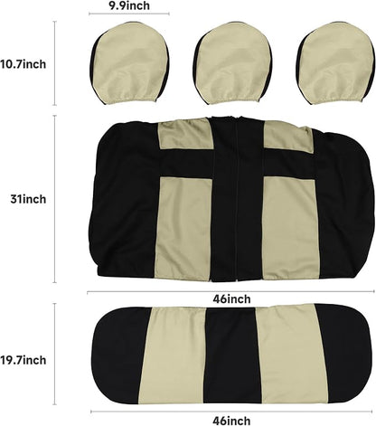 VarCozy Seat Covers for Car Front Pair, Breathable Cloth Front Car Seat Covers, Universal Cloth Seat Covers for SUV Sedan Van, Automotive Interior Covers, Airbag Compatible