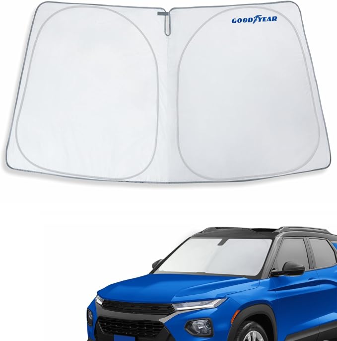 Goodyear Foldable Windshield Sunshade for Chevrolet (Chevy) Trailblazer 2021-2026, SUV car Accessories, Sunshade Cover, Sun Shade Car Windshield, Window Sun Blocker - GY008212