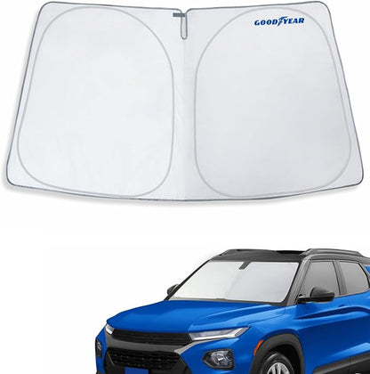 Goodyear Foldable Windshield Sunshade for Chevrolet (Chevy) Trailblazer 2021-2026, SUV car Accessories, Sunshade Cover, Sun Shade Car Windshield, Window Sun Blocker - GY008212