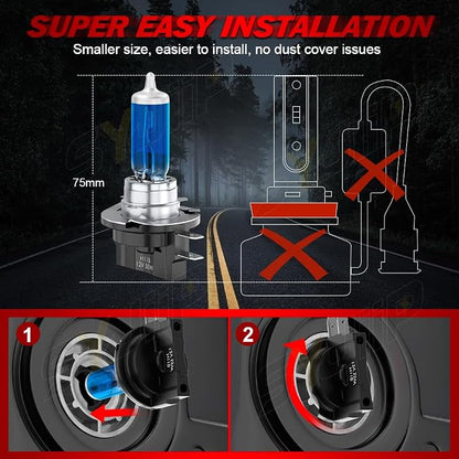 H11B Compatible for Kia Forte Headlights 2010 2011 2012 2013, Halogen H11B Headlight Bulbs Low Beam, Plug n Play, 6000K Cool White, 2-Pack