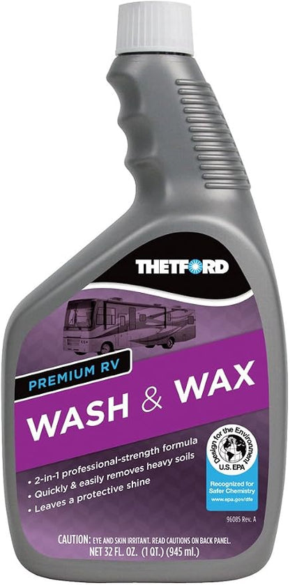 Thetford Premium RV Wash and Wax, Detergent and Wax for RVs / Boats / Trucks / Cars 32 oz - Thetford 32516