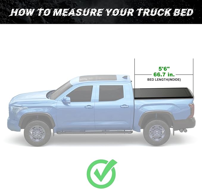 Low Profile Flip Up Truck Bed Tonneau Cover for 2022-2026 Toyota Tundra 5' 6" Bed w/OE Rail System (66.7")