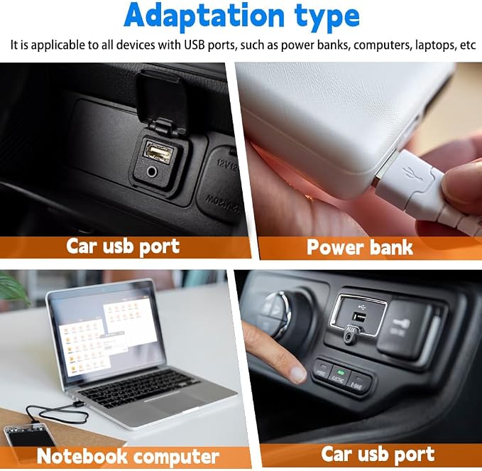 4PCS Car Interior Mood Lighting, Ambient Lighting Car, USB Light, USB Led, Durable, Lightweight and Convenient, Suitable for All Devices with USB Ports (Purple)