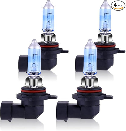 NEWBROWN 9006 Headlight Bulbs 9006 HB4 Halogen Headlight Bulb 5000K Super White Light Long Life Replacement P22D 12V/51W (9006/HB4, 4 Pack)