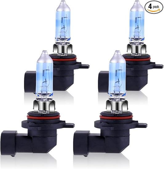 NEWBROWN 9006 Headlight Bulbs 9006 HB4 Halogen Headlight Bulb 5000K Super White Light Long Life Replacement P22D 12V/51W (9006/HB4, 4 Pack)