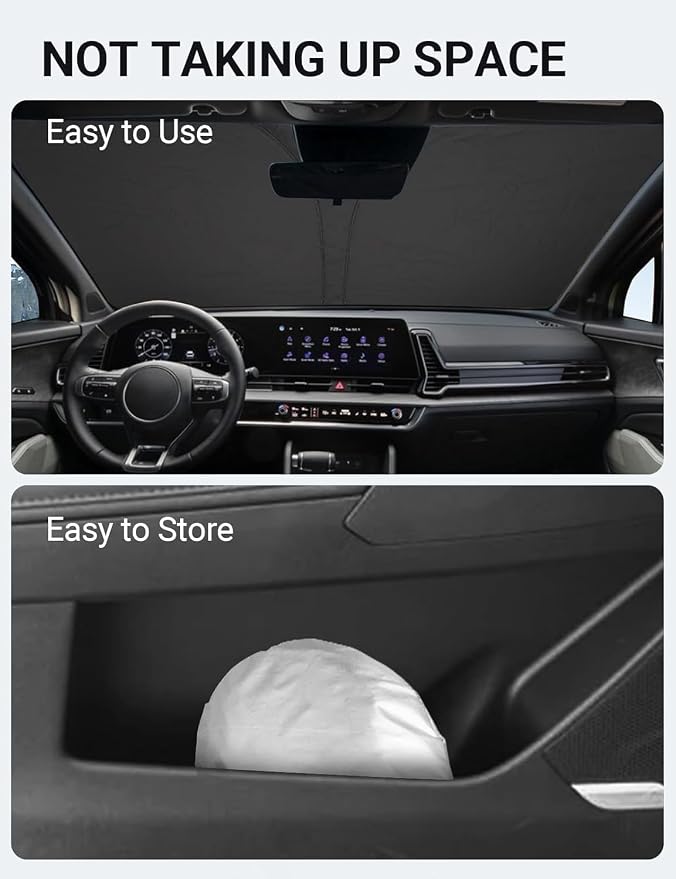 Proadsy Windshield Sun Shade for Kia Sportage NQ5 2023 2024 2025 2026 4-Layer Foldable Front Sunshade Protector Sun Visor Blocks UV Rays Keep Car Cooler Accessories