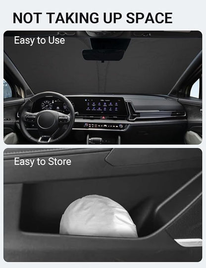 Proadsy Windshield Sun Shade for Kia Sportage NQ5 2023 2024 2025 2026 4-Layer Foldable Front Sunshade Protector Sun Visor Blocks UV Rays Keep Car Cooler Accessories