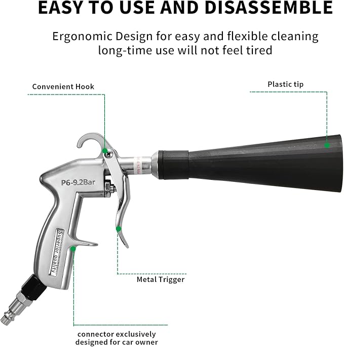 GOCCIDA Air Blower Gun Interior Car Detailing Tools for Car Dry Cleaning with Nozzle and Dusting Brush (HCL-15-1)