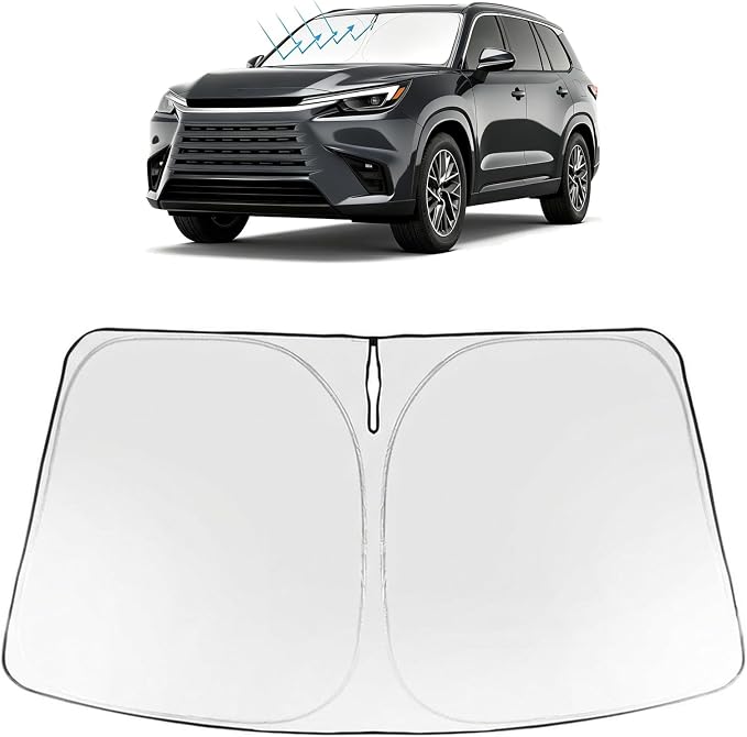 Proadsy Windshield Sun Shade Custom Fit Lexus TX 2024-2026 Foldable Front Sunshade Protector Sun Visor Blocks UV Rays Keep Car Cooler Accessories