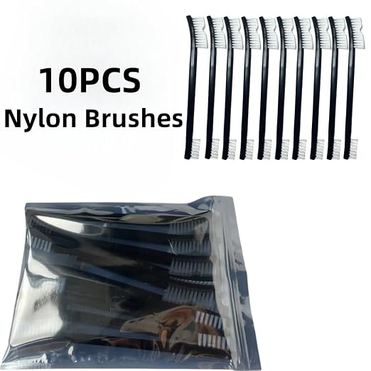10-Pack Soft Bristle Brushes for Cars, Motorcycles & Households – Clean Engine Parts, Window Tracks & Bicycle Chains - Includes Grill Brush & Heat-Resistant Gun Cleaning Brushes