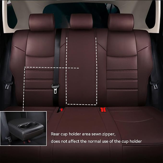 Custom Fit RAV4 Hybrid Car Seat Covers for Select Toyota RAV4 Hybrid (Not for 2019-2025 Hybrid/Prime SE,XSE) 2019 2020 2021 2022 2023 2024 2025 - Full Set,Leather(Coffee)