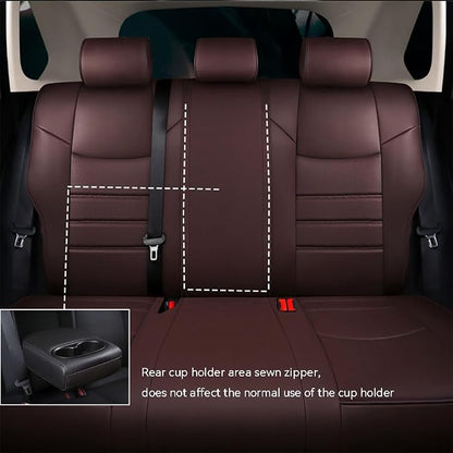 Custom Fit RAV4 Hybrid Car Seat Covers for Select Toyota RAV4 Hybrid (Not for 2019-2025 Hybrid/Prime SE,XSE) 2019 2020 2021 2022 2023 2024 2025 - Full Set,Leather(Coffee)