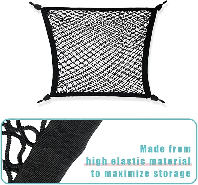 BestEvMod Envelope Style Front Trunk Cargo Net Compatible with 2026 2025 2022-2024 Ford F-150 Lightning Accessories Extra Strong Hook Stretchable Elastic Mesh (Flat Envelope Net)