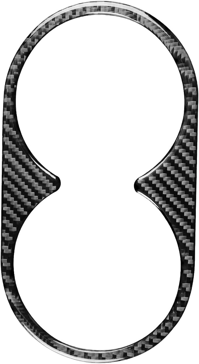 Real Premium Carbon Fiber Fit for Chevy Silverado/GMC Sierra 1500 2014-2018 for 2500/3500HD 2015-2019 Car Rear Center armrest Cup Holder Panel Trim Decals Sticker Auto Interior Accessories Cover Black