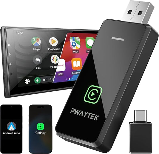 Wireless carplay Adapter for iPhone, for Apple carplay Wireless Adapter, for Android Auto Wireless Adapter, 2 in 1 Auto Wireless CarPlay Dongle, Plug & Play, for iPhone iOS 10+/ Android 11+