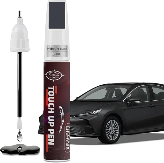 Midnight Black Metallic (218) Touch Up Paint Pen Compatible with Toyota - Exact Color Match, 2-in-1 Brush & Pen,Car Paint Scratch Repair Kit for RAV4/Camry/Corolla/Tacoma/Highlander