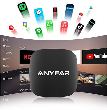 4-in-1 Wireless CarPlay Android Auto Adapter Magic AI Box 3.0 Built-in Play Store Video Apps, Supports TF Card & USB Drive, USB/Type-C, Fits for Built-in Wired CarPlay Car