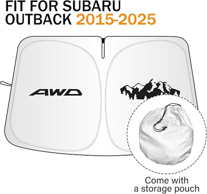 for Subaru Outback Sun Shade 2015-2024 2025, Car Front Window Covers Sun Visor Protector, Foldable Blocks UV Rays Windshield Sunshade for Subaru Outback Accessories