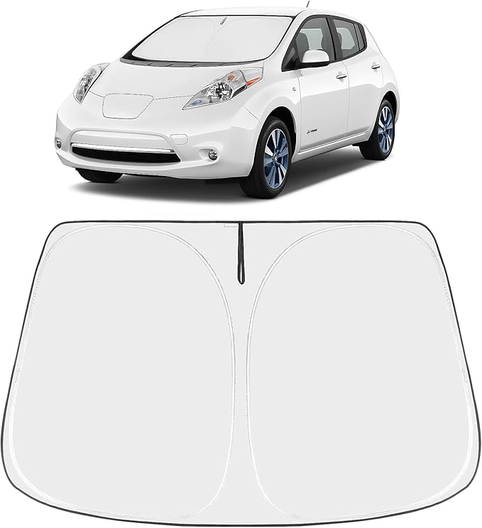 Proadsy 2026 Upgrade Windshield Sun Shade Custom Fit 2011-2017 Nissan Leaf Foldable Front Sunshade Protector Sun Visor Blocks UV Rays Keep Car Cooler