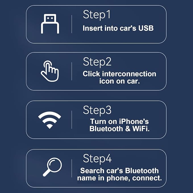 Wireless CarPlay Adapter 2025 Upgrade Wired CarPlay to Wireless, Mini USB Design for Cars with Built-in Wired Apple CarPlay Plug and Play Easy Use Fast Stable Connection Car Play for iPhone (A)