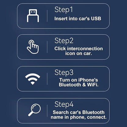 Wireless CarPlay Adapter 2025 Upgrade Wired CarPlay to Wireless, Mini USB Design for Cars with Built-in Wired Apple CarPlay Plug and Play Easy Use Fast Stable Connection Car Play for iPhone (A)