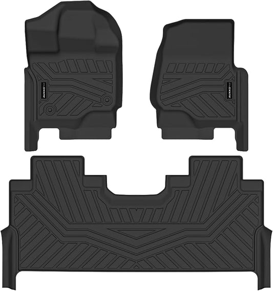 Auxko All Weather Floor Mats for Ford F150 2026-2015|F-150 Lightning 2026-2022 Supercrew(Only Rear w/Fold Flat Storage) TPE Rubber Liners Odorless Mats