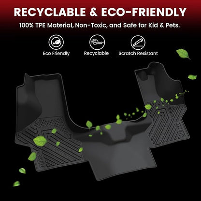 LASFIT Front Floor Mat for 2015-2021 Ford Transit 150/250/350/350HD Vinyl Floor Large Console(Not for Transit Connect Models) All Weather Protector TPE Car Floor Liner for Transit Vans, Black