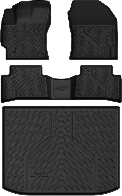 LASFIT Floor Mats & Cargo Mat for Toyota Corolla Hatchback 2019-2026, TPE All Weather Protection Full Coverage Car Liners Custom Fit for Corolla Hatchback Accessories 1st & 2nd Row & Trunk Mats, Black