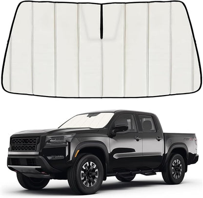 Windshield Sun Shade for Ni-ssan Frontier 2022-2025 2026, Front Window Visor Accessories, Folding Design Blocks Heat & UV Rays Maintain Cool Interior and Save Space