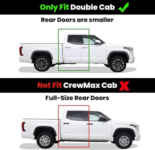 LASFIT Floor Mats for Toyota Tundra 2022-2026 Double Cab, Custom Fit All Weather Protection TPE Easy Clean Anti-Slip Floor Liners for Tundra 2022-2024 2025 2026 Front & Rear 2 Row Car Mats