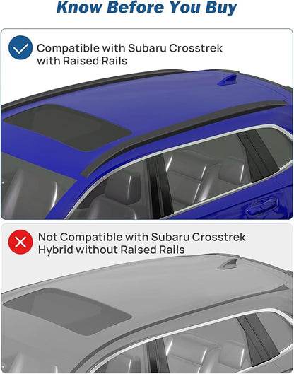 JOYTUTUS Lockable Car Roof Rack Cross Bars Compatible with Subaru Crosstrek 2018-2023 / Impreza 2017-2023, 300LB Aluminum Crossbars for Roof Racks Suitcases Kayaks Canoes Bikes Skis Snowboard