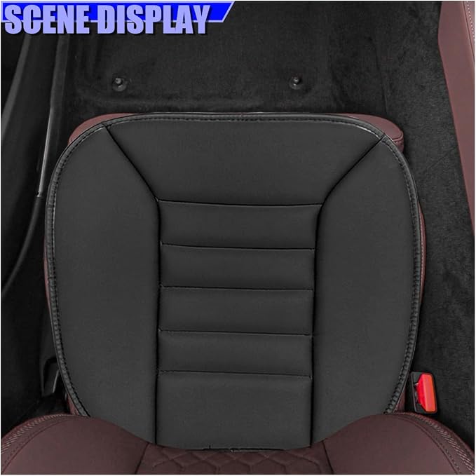 Craedli Car Seat Cushion Pad, Memory Foam Automotive Seats Cushion with Non-Slip Silicone Bottom, Comfort Breathable Pain Relief Vehicle Seat Protector for Home and Office Chairs (Black)
