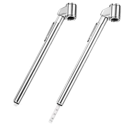 2Pcs Tire Pressure Gauge Dual Head Pencil Tire Gauge 10-120PSI Heavy Duty Dual Foot Air Pressure Gauges for Truck Car Motorcycle Bicycle