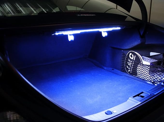iJDMTOY 18-SMD-5050 LED Strip Light Compatible with Car Trunk Cargo Area or Interior Illumination, Ultra Blue