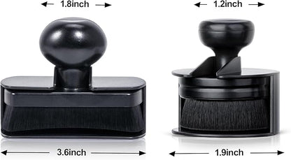Car Tire Shine Applicator,Vegan Tire Shine Applicator with Curved Brush Head - Large Automotive Tire Dressing Applicator Brush with Storage Stand for Tire Detailing, 3.6 Inch Length (Black)