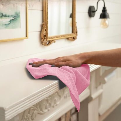 Avalon Towels Microfiber Cleaning Cloths (Value Pack of 12) - Size 12 x 12 Inches, Highly Absorbent Cleaning Rags, Lint Free, Reusable and Washable, Microfiber Towels for Cars