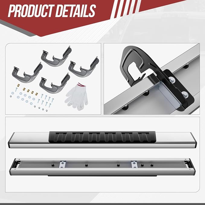 6.75 inch Side Step Bar Running Boards Compatible with 2007-2019 Chevy Silverado 1500 2500 3500 HD Compatible with GMC Sierra 07-19 2 Door Standard Cab Stainless Steel Chrome