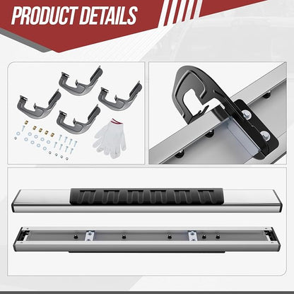6.75 inch Side Step Bar Running Boards Compatible with 2007-2019 Chevy Silverado 1500 2500 3500 HD Compatible with GMC Sierra 07-19 2 Door Standard Cab Stainless Steel Chrome
