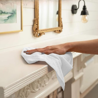 Avalon Towels Microfiber Cleaning Cloths (Value Pack of 12) - Size 12 x 12 Inches, Highly Absorbent Cleaning Rags, Lint Free, Reusable and Washable, Microfiber Towels for Cars