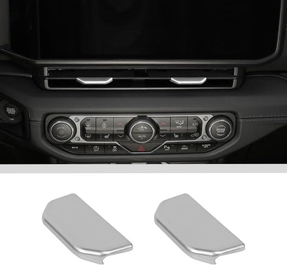 JWWY for Jeep JL Vent Air Outlet Adjustment Cover Trim Compatible with 2024-2025 Jeep Wrangler JL JLU Interior Accessories 2pcs Silver