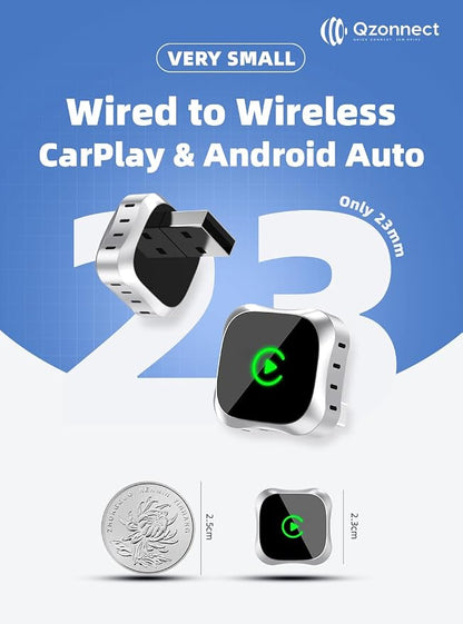 2025 Wireless CarPlay and Android Auto Adapter Converts Wired to Wireless Fast BT5.2 Chipset Compact Dongle for Cars with Factory Wired CarPlay Compatible with Ford Chevy Jeep Toyota Honda